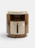 Pompon Burl Wood Honey Off-White And Ivory Onyx