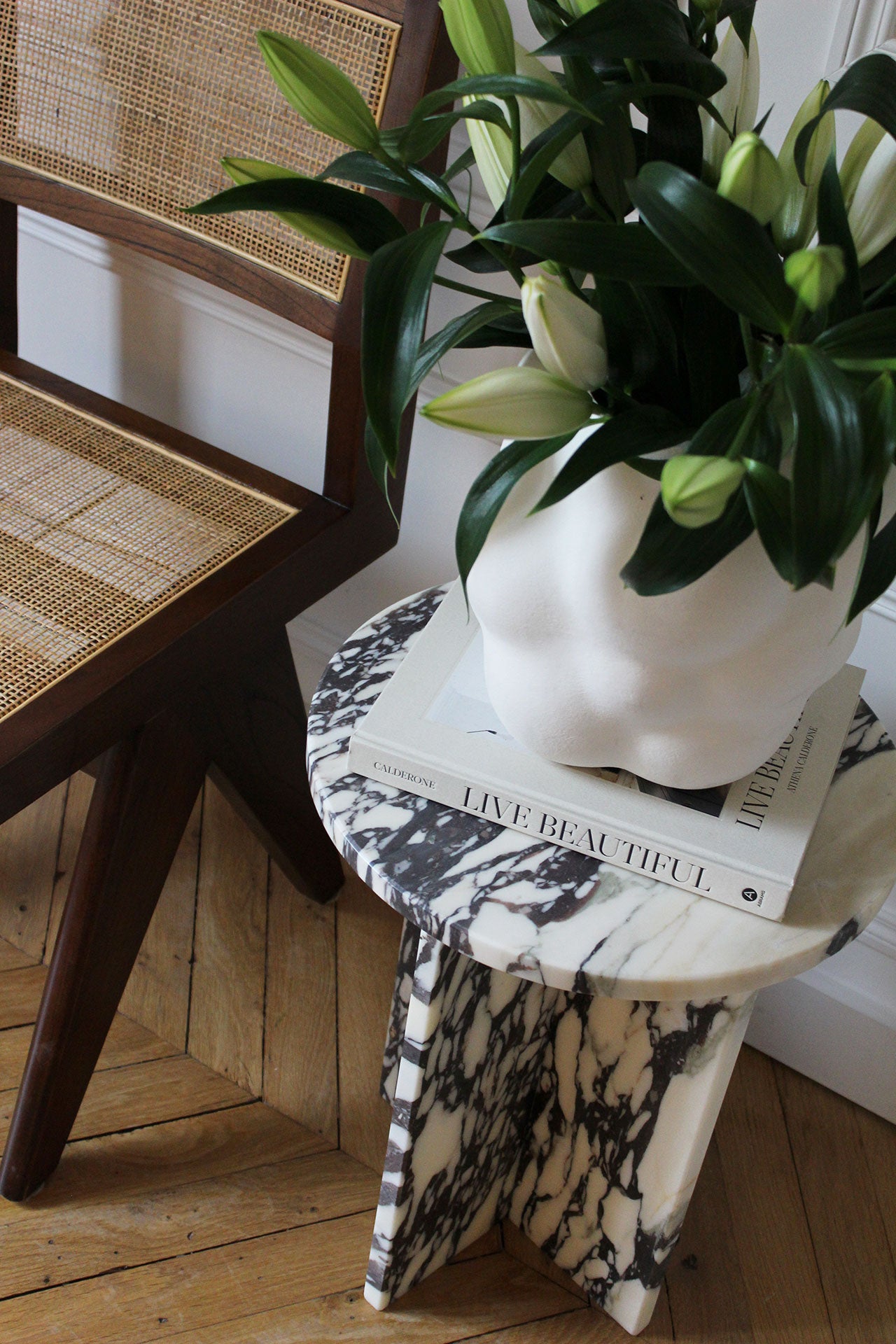 Rosie Calacatta Viola Marble Table