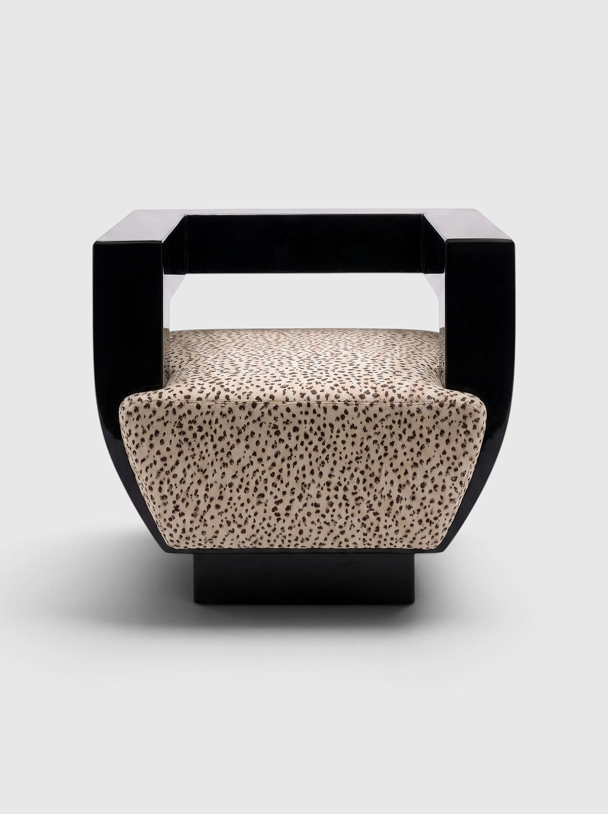 Sora Black Lacquered Wood And Animal Velvet Chair