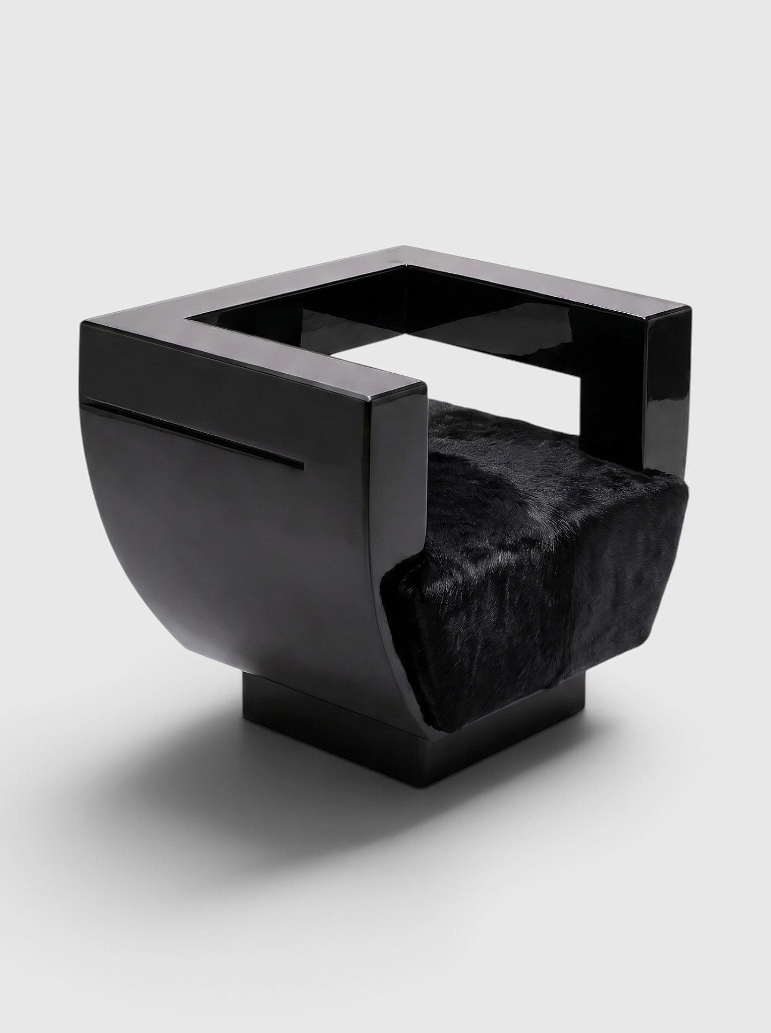 Sora Black Lacquered Wood Chair