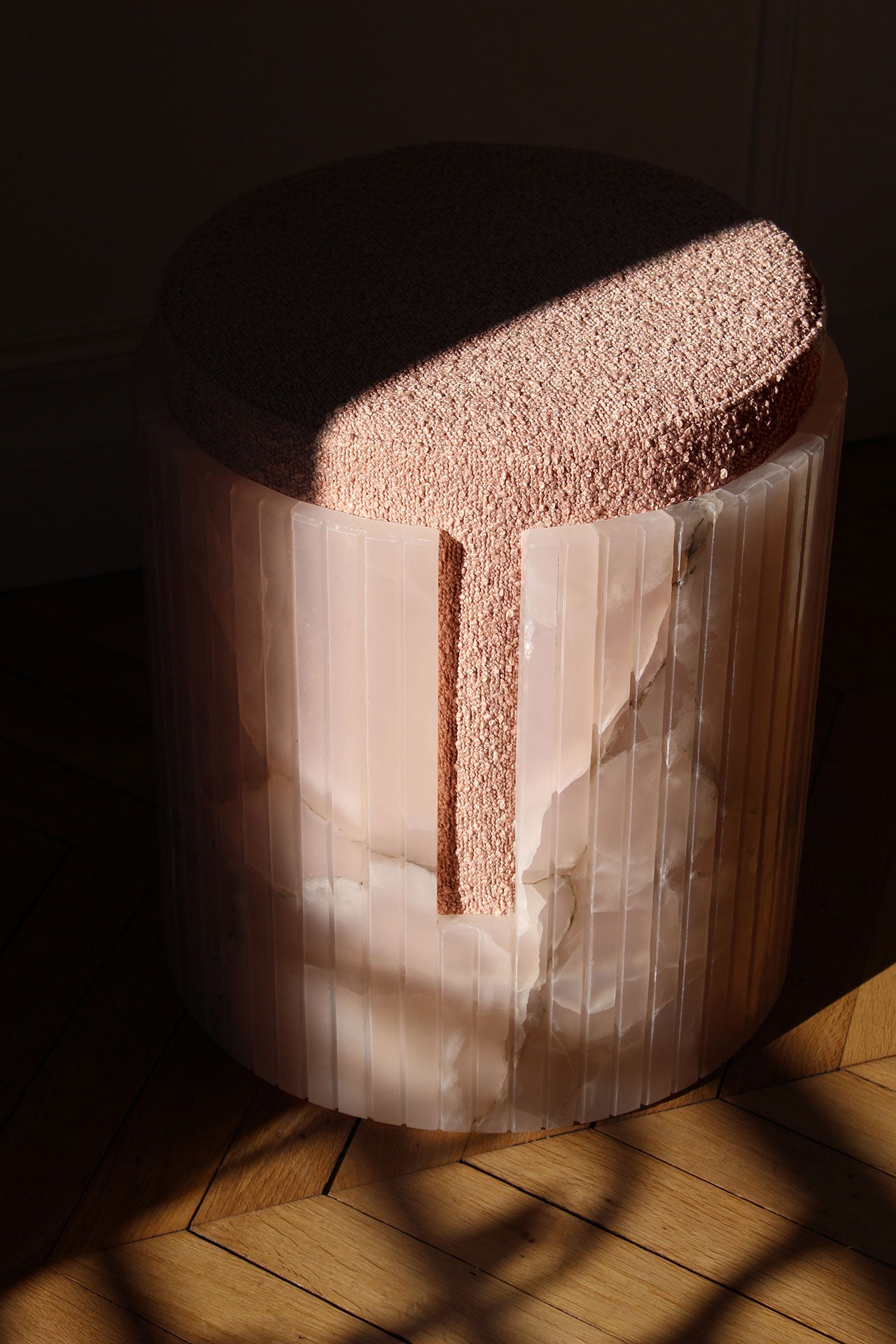 Pink Onyx Dolce Stool