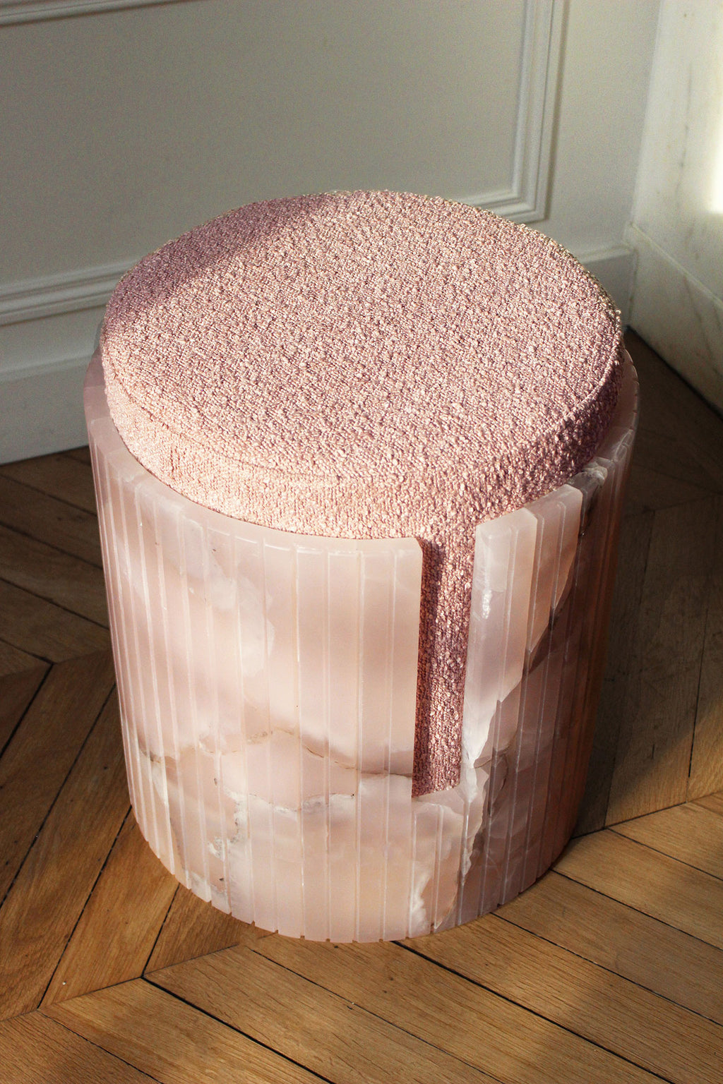 Pink Onyx Dolce Stool