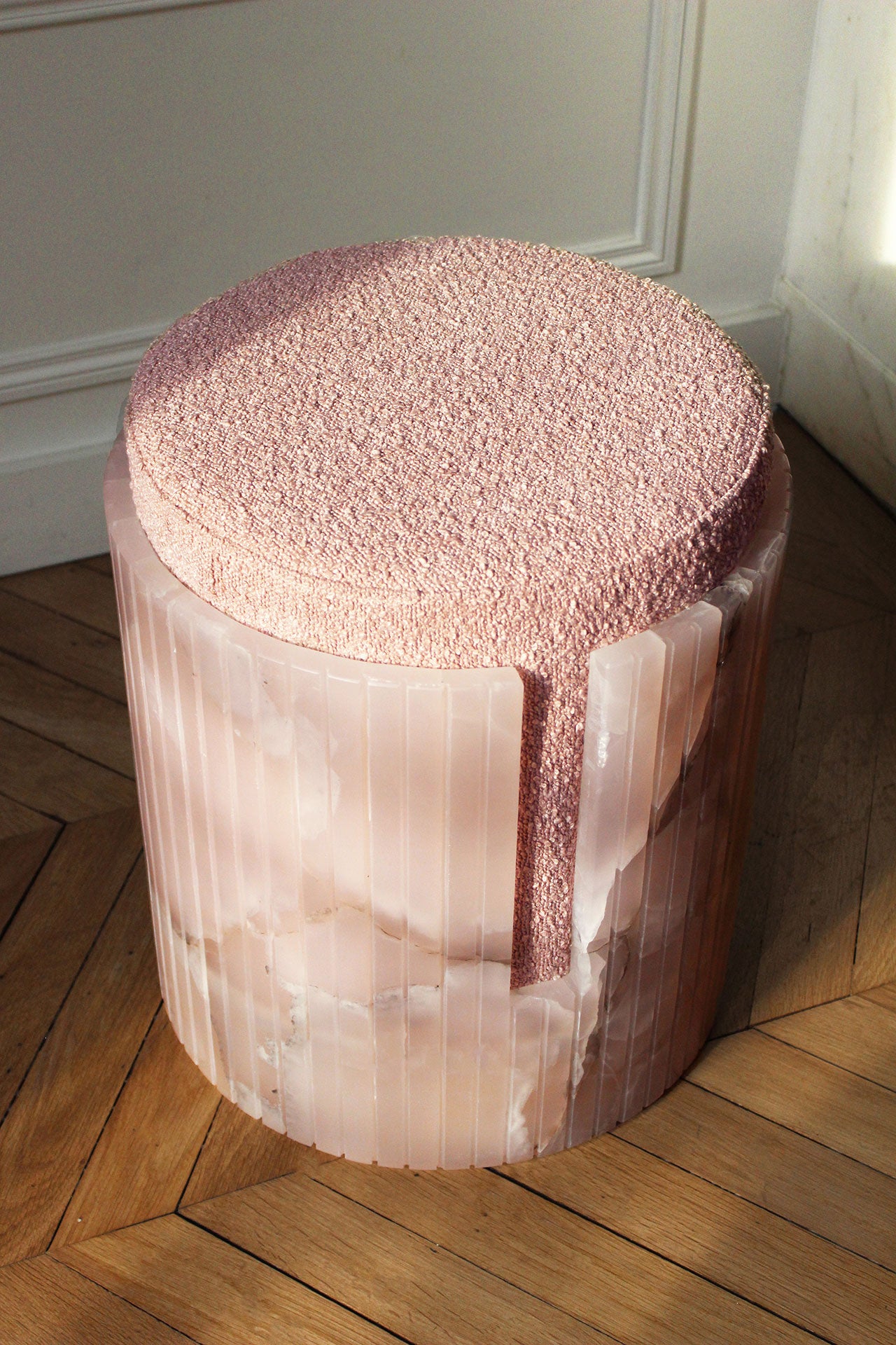 Pink Onyx Dolce Stool
