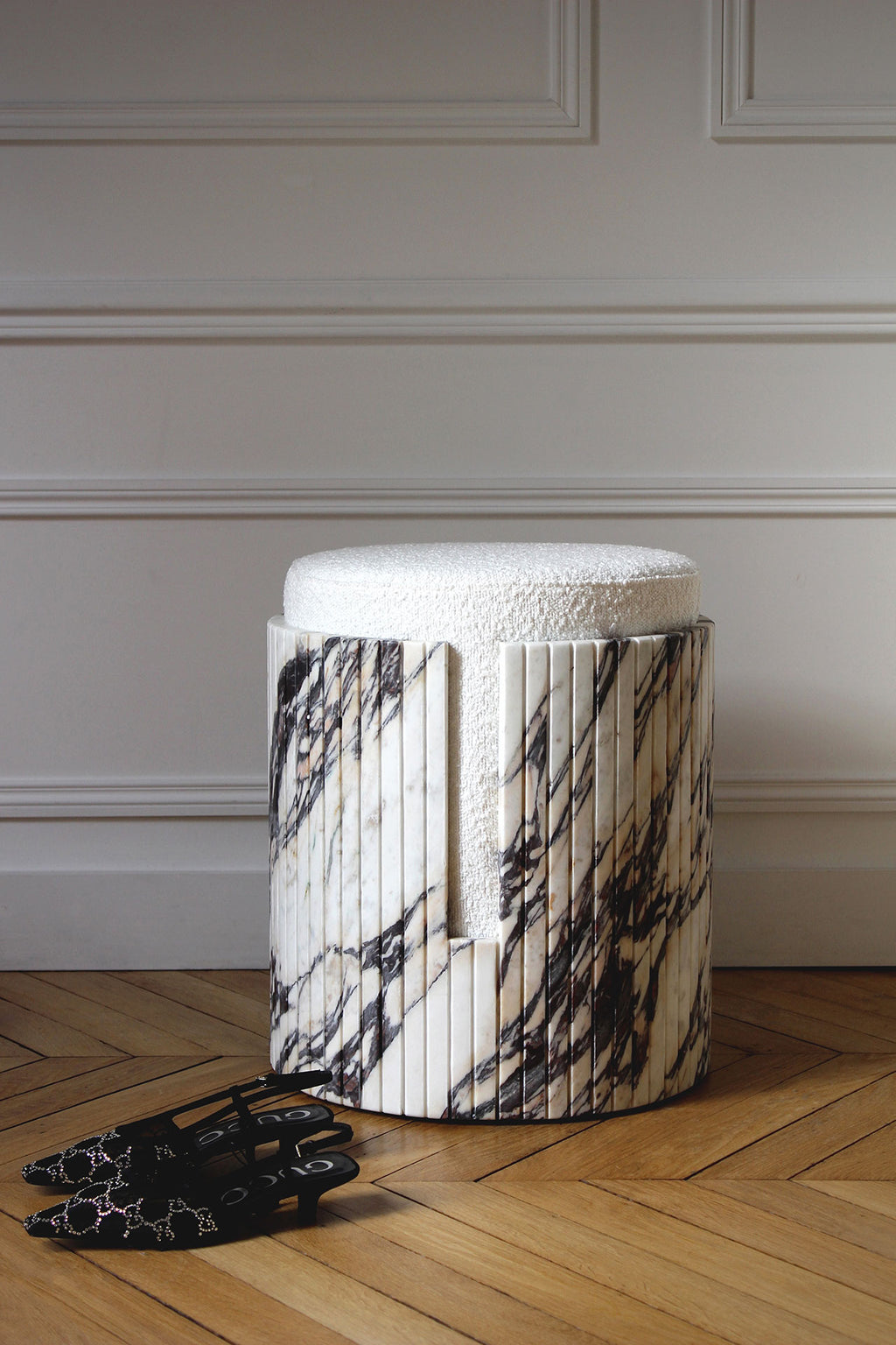 Calacatta Viola Marble Dolce Stool